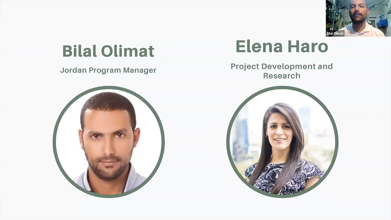 Webinar screenshot featuring two staff headshots