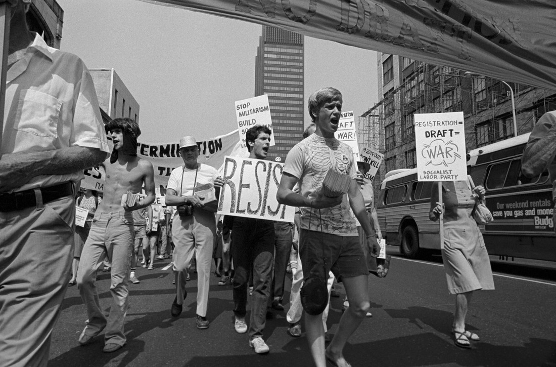 An anti-draft rally in Philadelphia