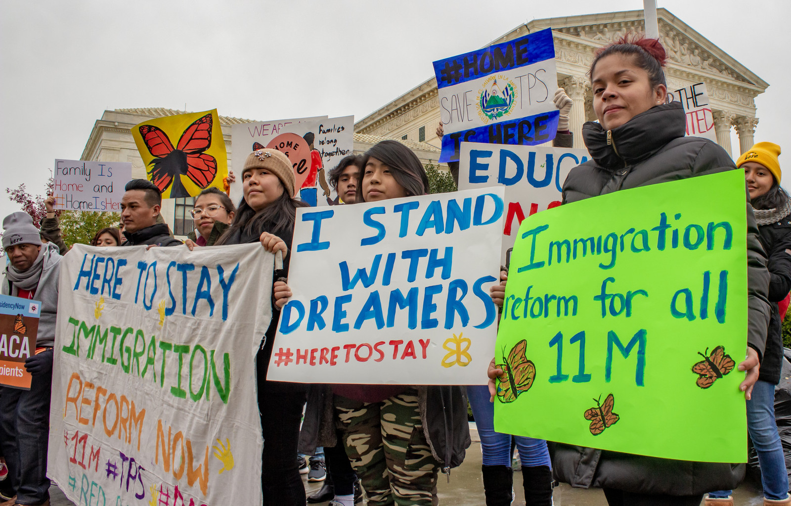 People rally for immigration reform outside the US Supreme Court