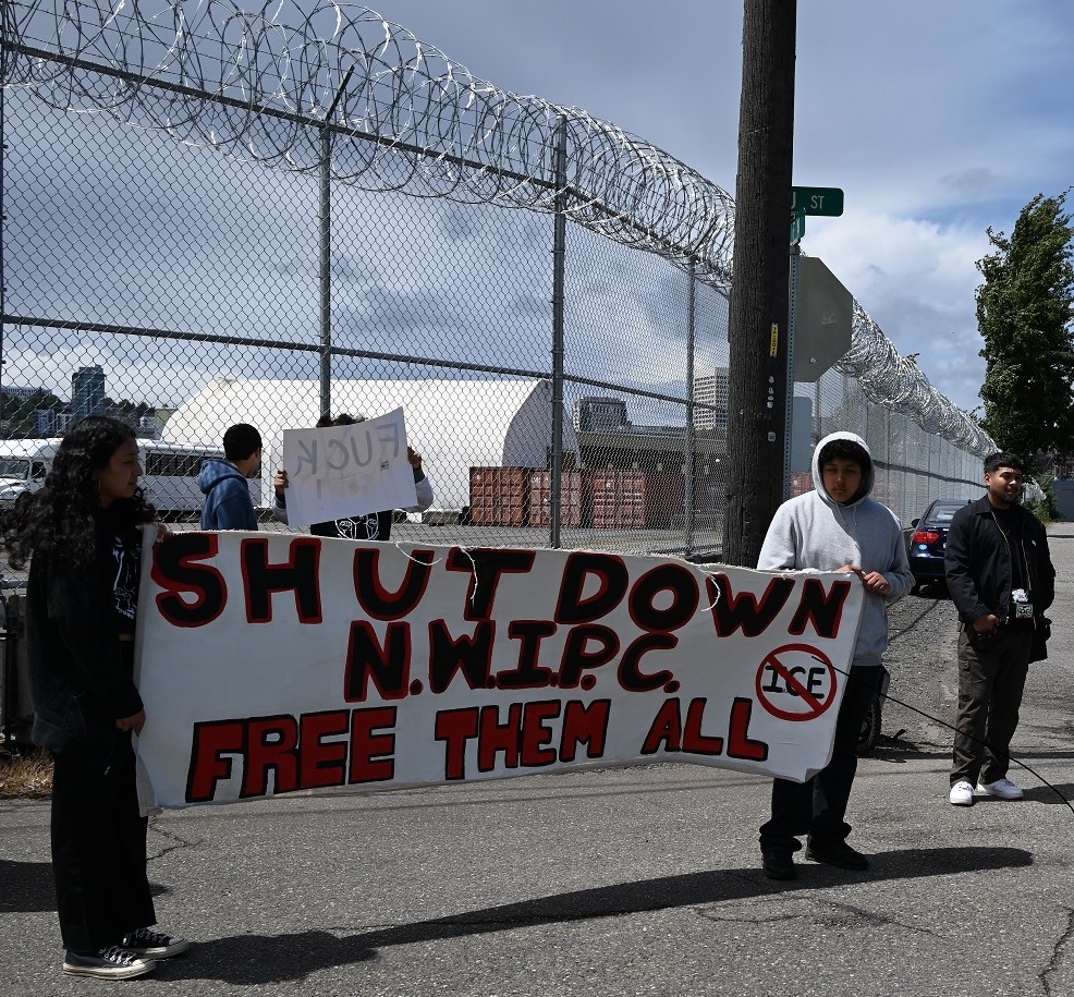 protest to shut down Northwest Detention Center in Tacoma