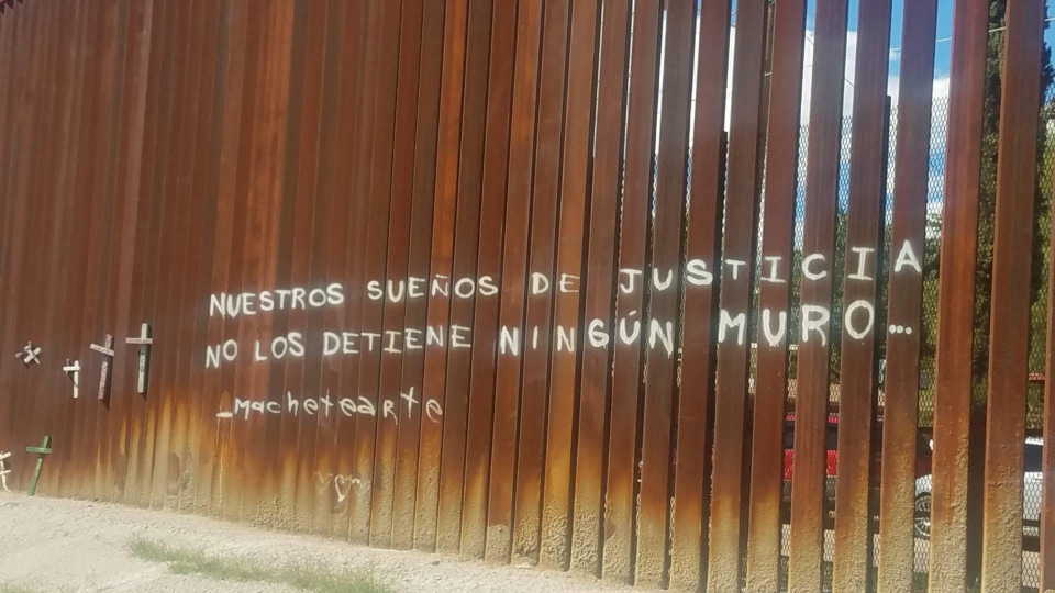 The U.S.-Mexico border wall in Nogales Photo: Jody Mashek/AFSC