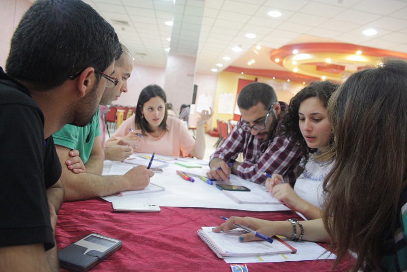 This is a national meeting held in Nablus between 4 and 8 June 2015. Participants met to evaluate the course of their work through the Palestine Youth Together for Change Project. For the first time ever, 15 participants were able to exit Gaza many for the first time. 