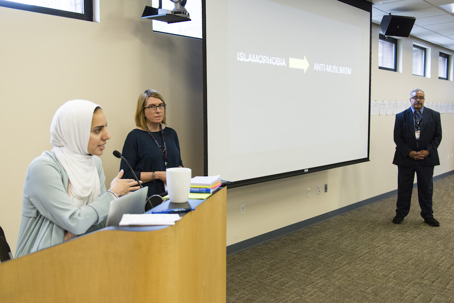 Dina presenting during a workshop at the AFSC Centennial summit in 2017. Photo by James Wasserman / AFSC.